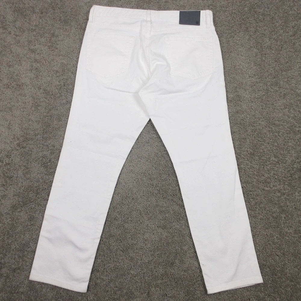 Bonobos Jeans Mens 33x28 White Tailored Fit Tapered Zip Fly Light Denim Pants - Picture 2 of 11